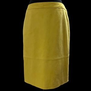 J. Crew Collection Lemon Leather Pencil Skirt